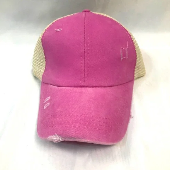 PINK Ponytail Baseball Cap - Picture 2 of 3